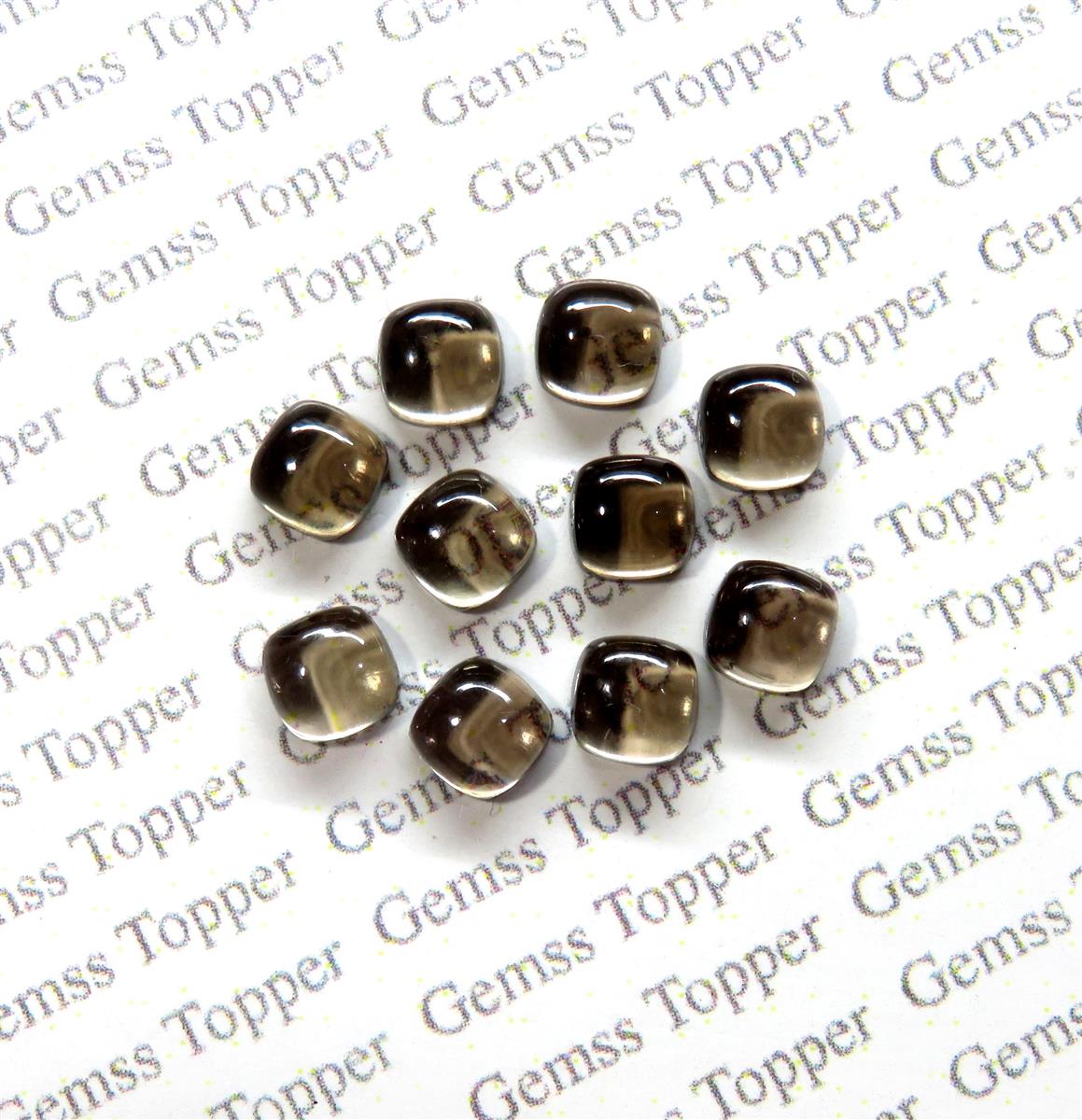 Smoky Quartz 10x10 mm Cushion Cabochon